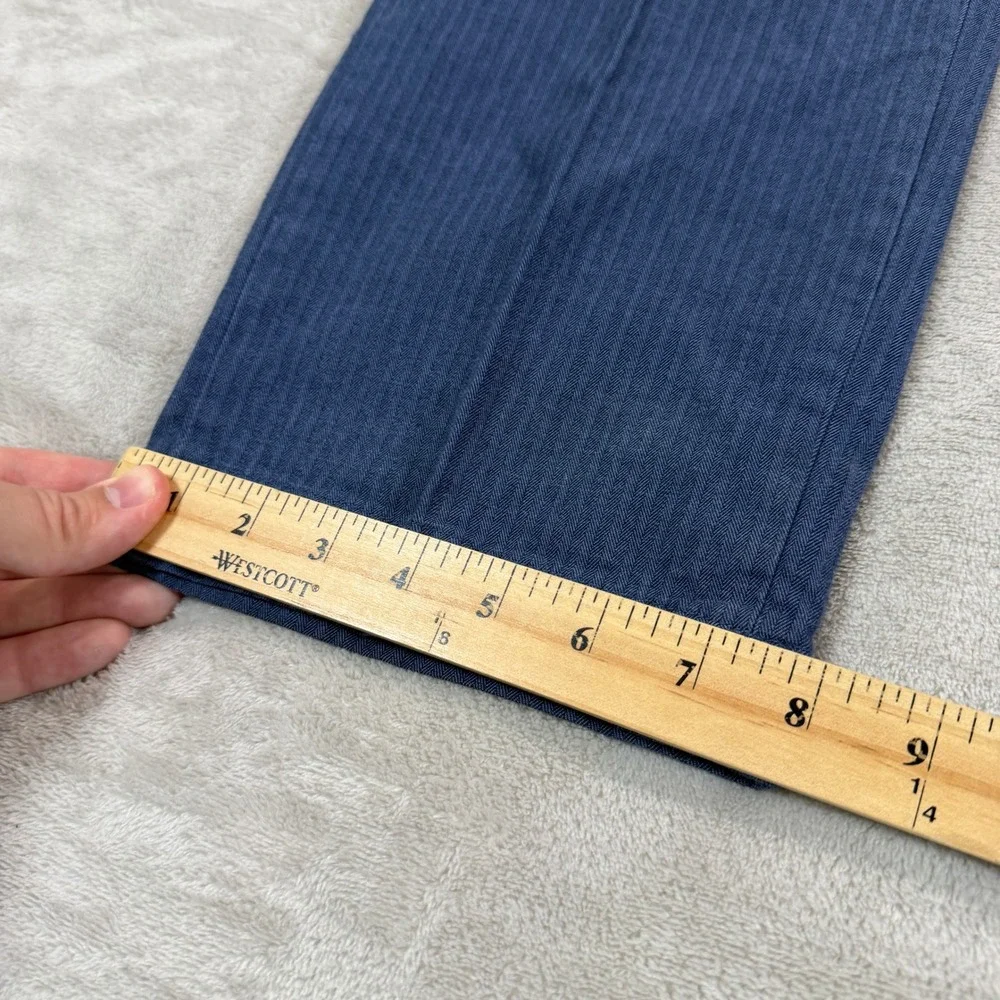 Banana Republic Mens 36x32 Slim Fit Blue Herringbone Stretch Chino Pants Casual